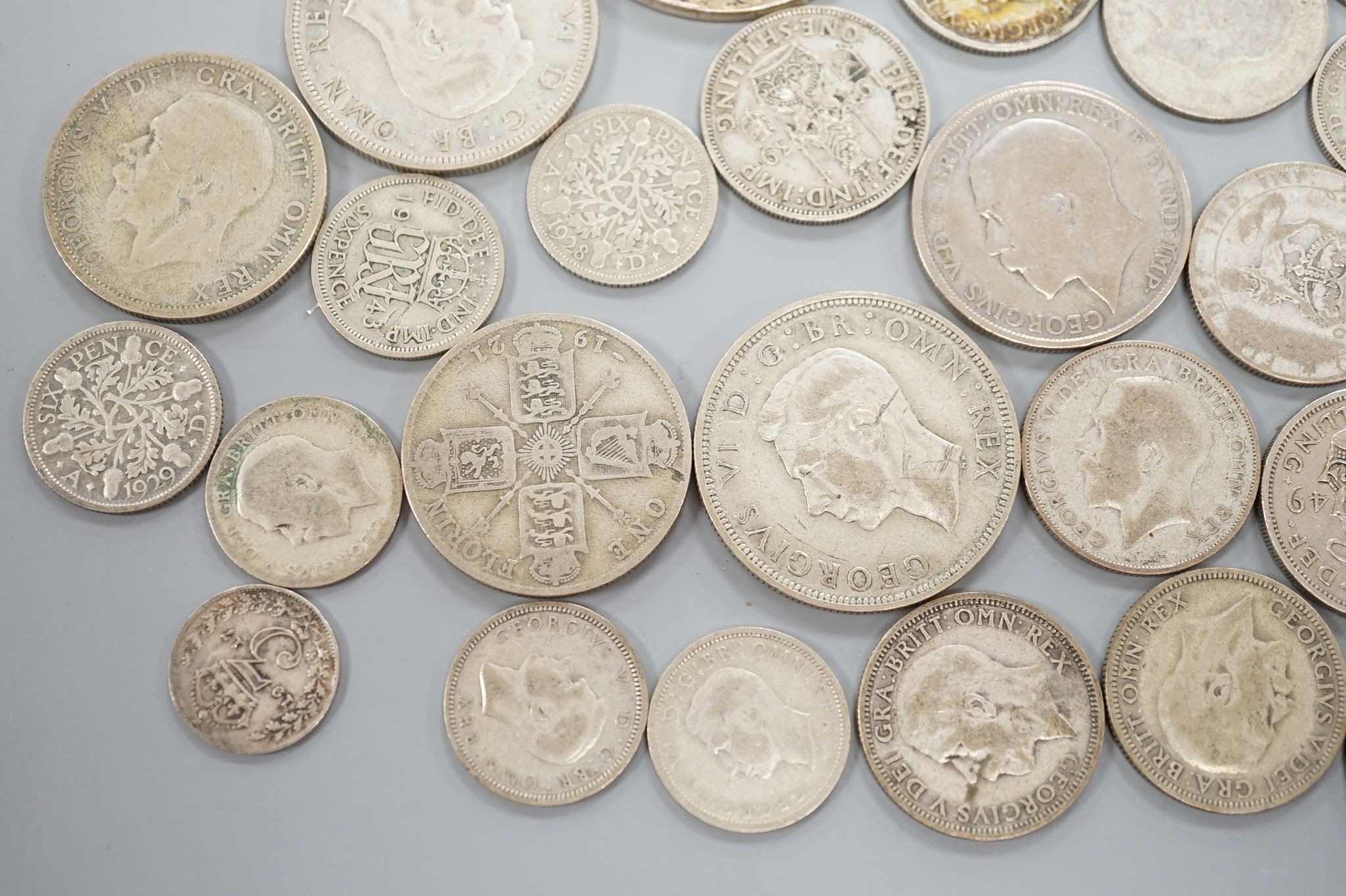 A group of George V and later coins